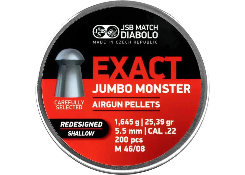JSB Exact Jumbo Monster Redesigned SHALLOW diabolo lövedék – 5,52 mm, 25,39 grain, 200 db