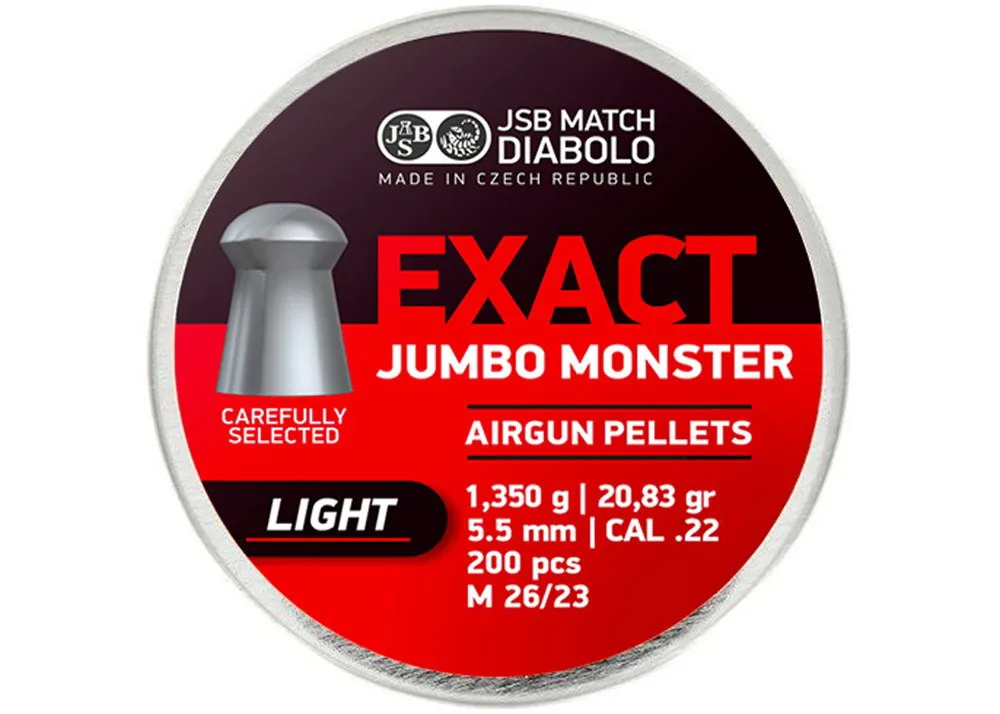 JSB Exact Jumbo Monster Light 5,52 mm – 20,83 grain, 200 db