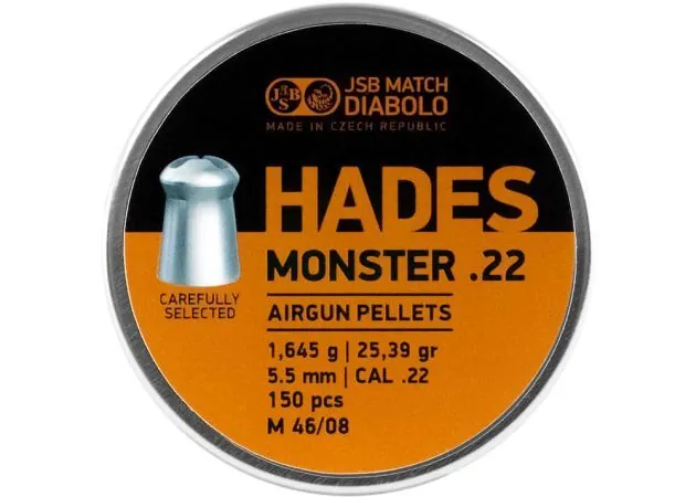 JSB Hades Monster légfegyverlövedék – 5,5 mm (.22), 25,39 grain, 150 db