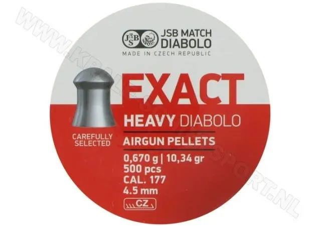 JSB Exact Heavy diabolo lövedék – 4,52 mm, 10,34 grain